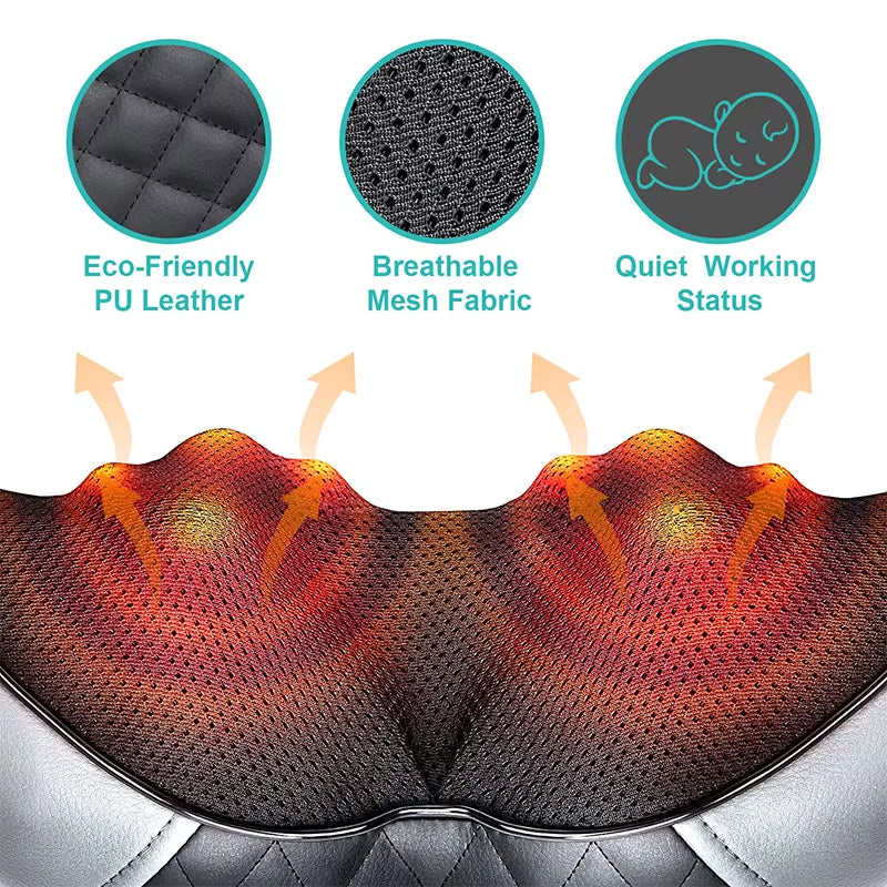 Electric Neck and Back Massager Neck and Shoulder Kneading Massage Pillow Neck Cervical Back Massage Shawl